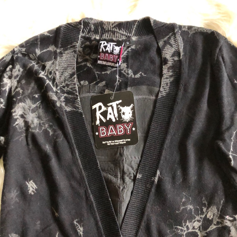 NWT Rat Baby Glitz Grunge Street Couture Cardigan - Picture 3 of 16